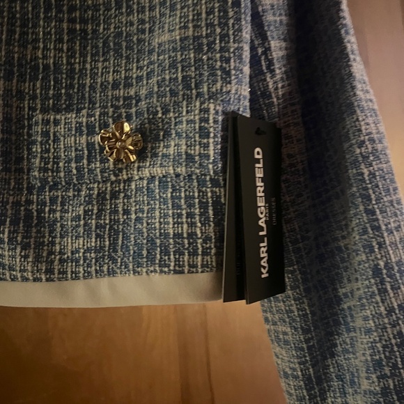 BRAND NEW! With tags! FALL TWEED GORGEOUS Karl Lagerfeld crop blazer - PRETTY!! - Picture 4 of 7
